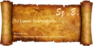 Szlama Barnabás névjegykártya